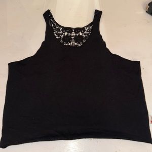 TgLove girls size 8 black cotton and lace tank top